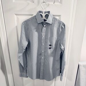 Jos. A. Bank Traveler Dress Shirt Men’s 15 34/35 Blue Check Tailored Fit NWT